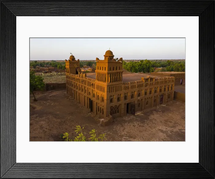 Framed Print : Aerial of the Sudano-Sahelian architectural style mosque in Yamma, Sahel, Niger, Africa Framed Print : Aerial of the Sudano-Sahelian architectural style mosque in Yamma, Sahel, Niger, Africa