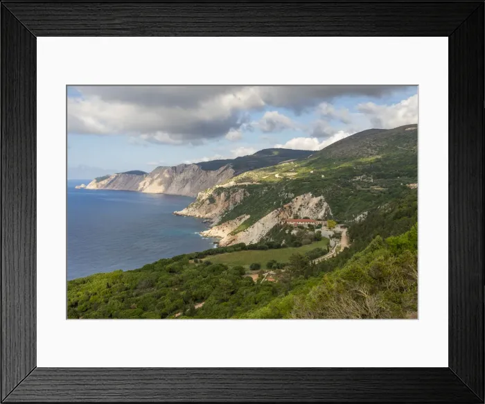 Framed Print : Monastery of Kipoureon on the west side of the Paliki Peninsula, Kefalonia Framed Print : Monastery of Kipoureon on the west side of the Paliki Peninsula, Kefalonia