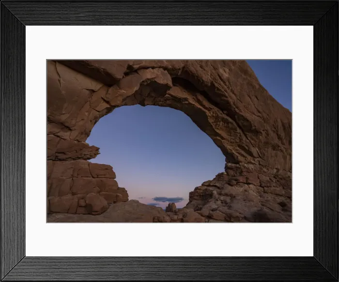 Framed Print : Dusk sky through Windows Arch, Arches National Park, Utah, United States of America Framed Print : Dusk sky through Windows Arch, Arches National Park, Utah, United States of America