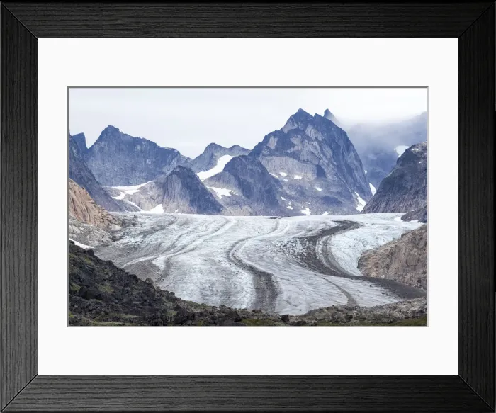 Framed Print : The tidewater Igdlorssuit Glacier reaching down to the sea, Prins Christian Sund Framed Print : The tidewater Igdlorssuit Glacier reaching down to the sea, Prins Christian Sund
