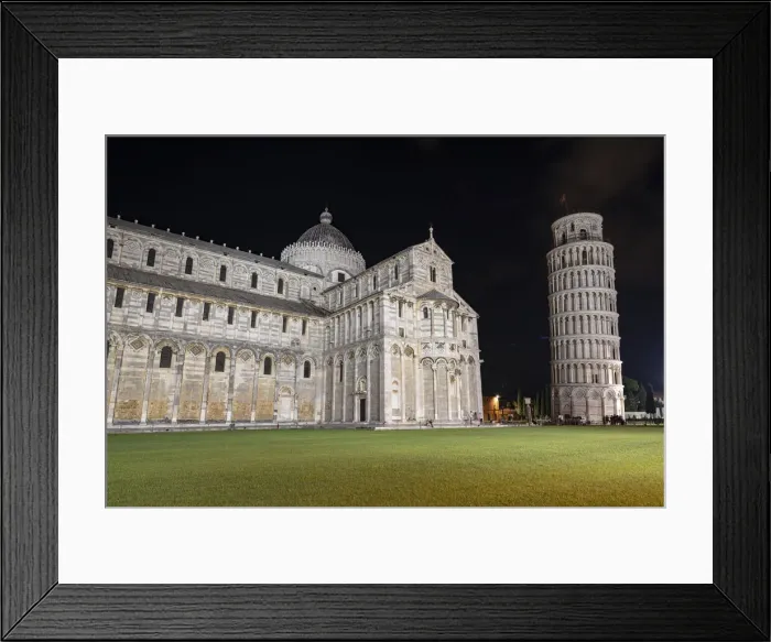 Framed Print : Cathedral (Duomo) and Leaning Tower at night, Piazza Dei Miracoli Framed Print : Cathedral (Duomo) and Leaning Tower at night, Piazza Dei Miracoli
