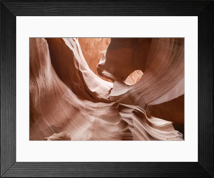 Framed Print : Water eroded Navajo Sandstone forms a slot canyon in Upper Antelope Canyon, Navajo Land Framed Print : Water eroded Navajo Sandstone forms a slot canyon in Upper Antelope Canyon, Navajo Land