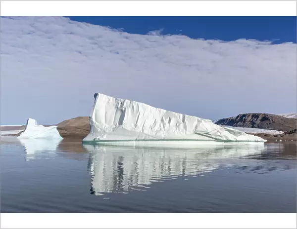 Grounded icebergs calved from nearby glacier in Makinson Inlet, Ellesmere Island, Nunavut