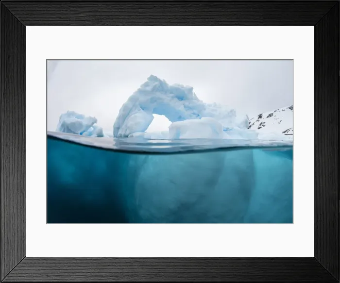 Framed Print : Above and below view of an arch formed in an iceberg at Cuverville Island, Ererra Channel Framed Print : Above and below view of an arch formed in an iceberg at Cuverville Island, Ererra Channel