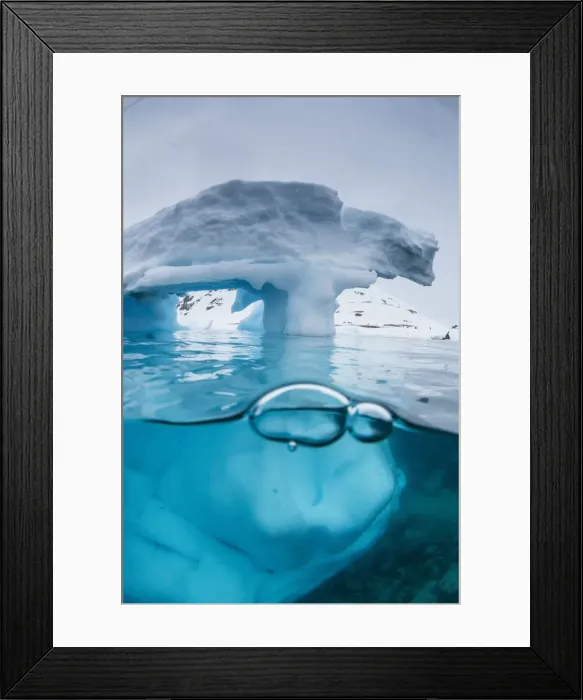 Framed Print : Above and below view of an arch formed in an iceberg at Cuverville Island, Ererra Channel Framed Print : Above and below view of an arch formed in an iceberg at Cuverville Island, Ererra Channel