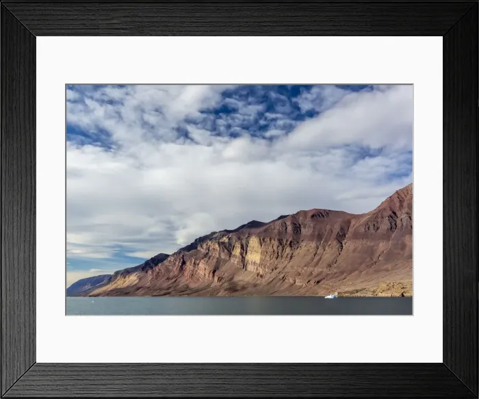 Framed Print : Mackenzie Bay (Mackenzie Bugt), a bay of the Greenland Sea in King Christian X Land Framed Print : Mackenzie Bay (Mackenzie Bugt), a bay of the Greenland Sea in King Christian X Land
