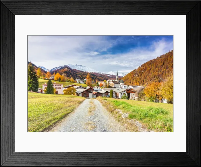 Framed Print : Traditional Swiss village called Santa Maria in Val Mustair, Canton Graubunden Framed Print : Traditional Swiss village called Santa Maria in Val Mustair, Canton Graubunden