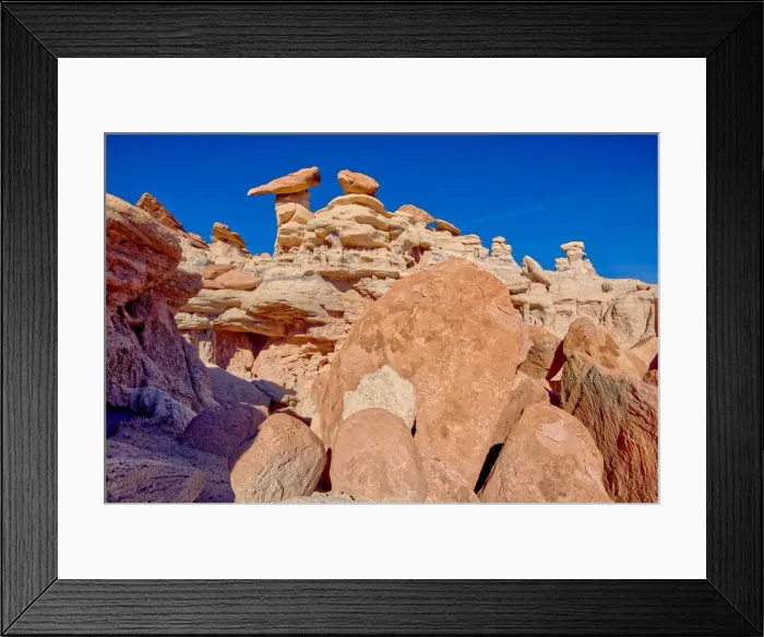 Framed Print : A ridge in the Devils Playground of crumbling hoodoos that resemble Goblins
