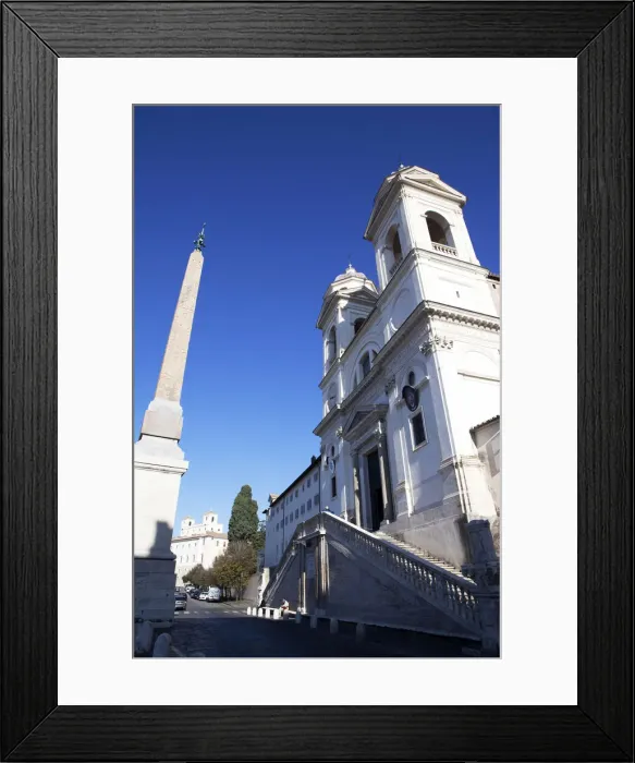 Framed Print : The Church of Trinite dei Monti at the top of the Spanish Steps, Rome, Lazio, Italy Framed Print : The Church of Trinite dei Monti at the top of the Spanish Steps, Rome, Lazio, Italy