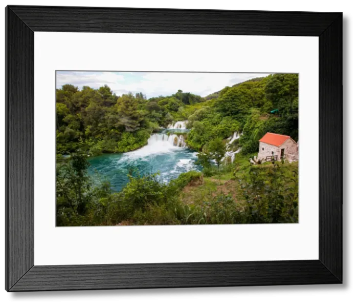Framed Print : Waterfalls in Krka National Park in southern Croatia, Europe Framed Print : Waterfalls in Krka National Park in southern Croatia, Europe