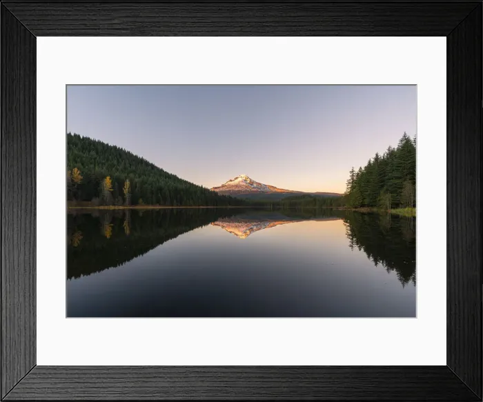 Framed Print : Mountt Hood reflected in Trillium Lake at sunset, Government Camp, Clackamas county Framed Print : Mountt Hood reflected in Trillium Lake at sunset, Government Camp, Clackamas county