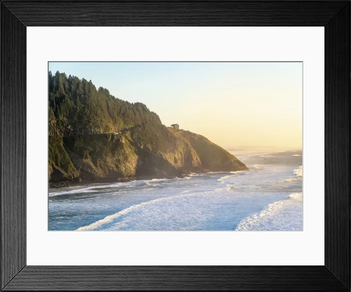 Framed Print : Sealion Point shot from Heceta Head at sunset, Florence, Lane county, Oregon Framed Print : Sealion Point shot from Heceta Head at sunset, Florence, Lane county, Oregon