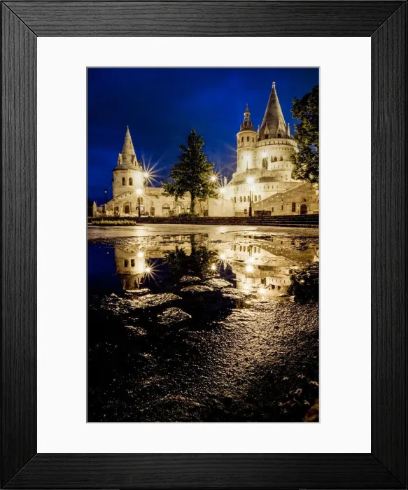 Framed Print : The Halaszbastya (Fishermans Bastion) at night, located in the Buda Castle Framed Print : The Halaszbastya (Fishermans Bastion) at night, located in the Buda Castle