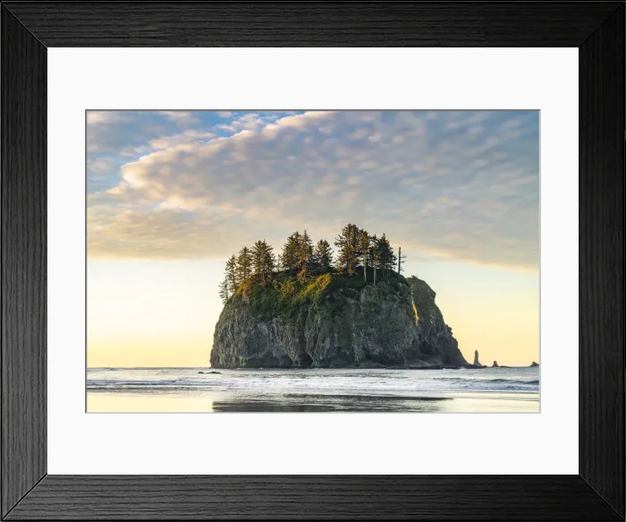 Framed Print : Sea stack at dawn at Second Beach, La Push, Clallam county, Washington State Framed Print : Sea stack at dawn at Second Beach, La Push, Clallam county, Washington State