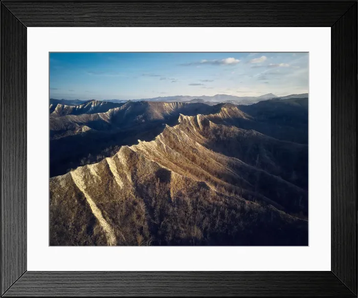 Framed Print : Aerial view over badlands, Emilia Romagna, Italy, Europe Framed Print : Aerial view over badlands, Emilia Romagna, Italy, Europe