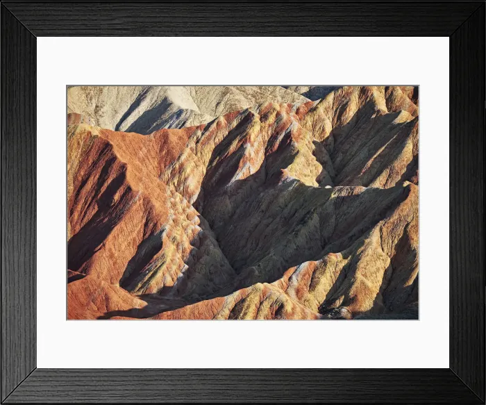 Framed Print : Rainbow mountains of Danxia at sunset, Gansu, China, Asia Framed Print : Rainbow mountains of Danxia at sunset, Gansu, China, Asia