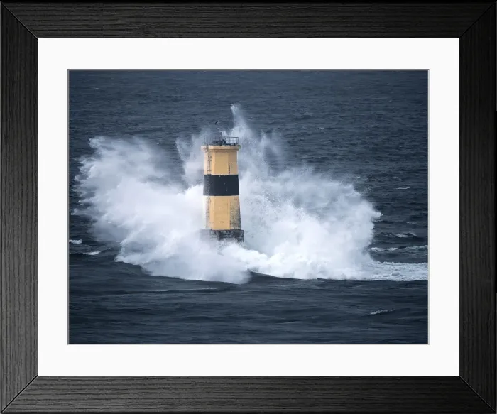 Framed Print : Waves crash on Tourelle de la Plate Lighthouse, Pointe du Raz, Finistere, Brittany Framed Print : Waves crash on Tourelle de la Plate Lighthouse, Pointe du Raz, Finistere, Brittany