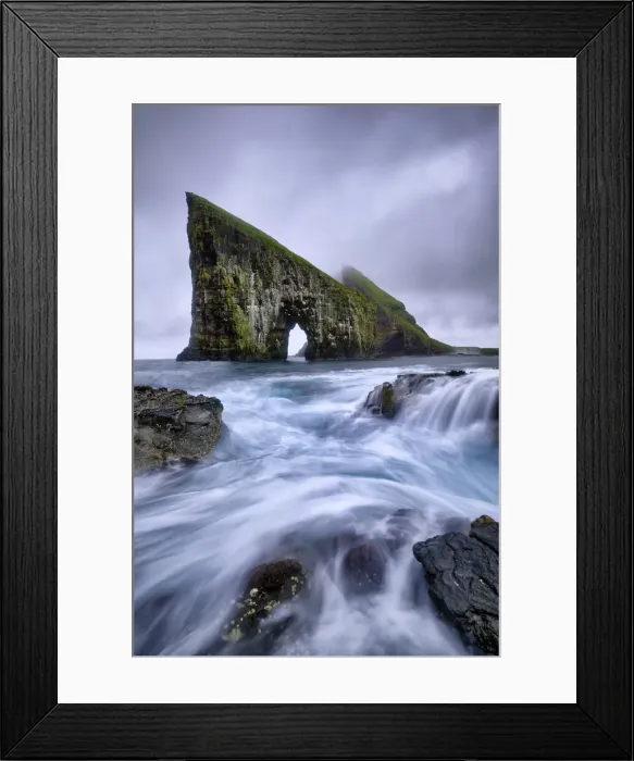 Framed Print : Drangarnir is the most famous natural arch of the whole Faroe Island, Faroe Islands Framed Print : Drangarnir is the most famous natural arch of the whole Faroe Island, Faroe Islands