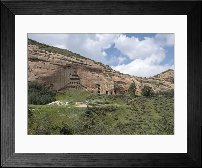 Framed Print : Mati temple grottos carved in the mountain and made up of narrow galleries, Gansu, China Framed Print : Mati temple grottos carved in the mountain and made up of narrow galleries, Gansu, China