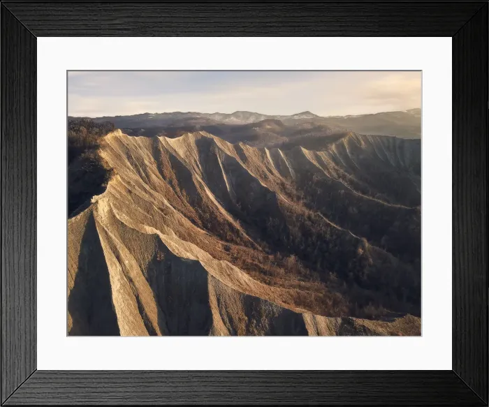 Framed Print : Badlands at sunset, Emilia Romagna, Italy, Europe Framed Print : Badlands at sunset, Emilia Romagna, Italy, Europe