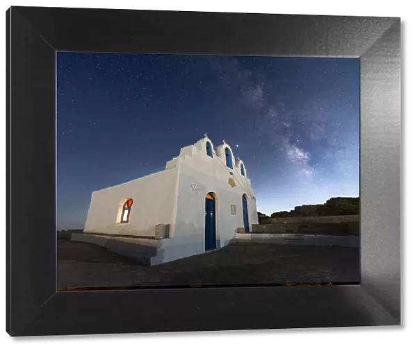 Milky Way above Agios Georgios on Paros Island, Cyclades, Greek Islands, Greece, Europe
