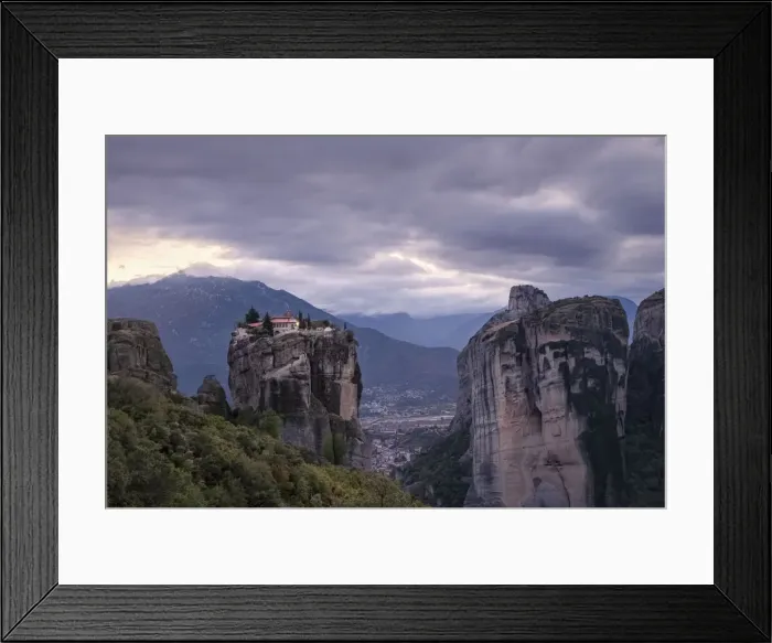 Framed Print : Aghia Triada Meteora Monastery on a cloudy evening, UNESCO World Heritage Site, Thessaly Framed Print : Aghia Triada Meteora Monastery on a cloudy evening, UNESCO World Heritage Site, Thessaly