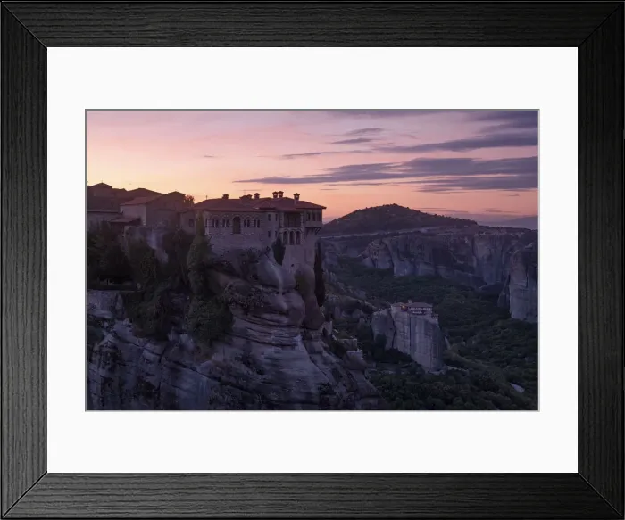 Framed Print : A pink sunrise on Varlaam Monastery, Meteora, UNESCO World Heritage Site, Thessaly Framed Print : A pink sunrise on Varlaam Monastery, Meteora, UNESCO World Heritage Site, Thessaly