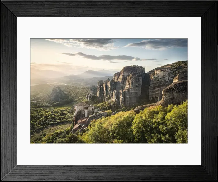 Framed Print : Sunset in Meteora, Thessaly, Greece, Europe Framed Print : Sunset in Meteora, Thessaly, Greece, Europe