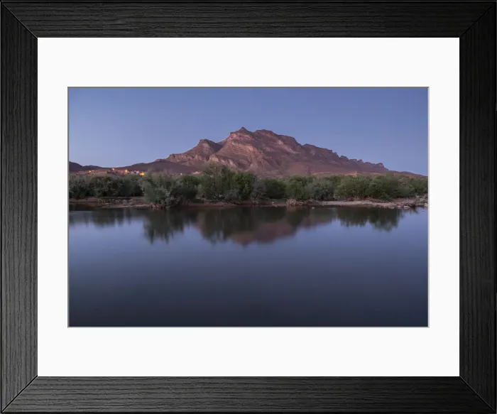 Framed Print : Blue hour in an oasis in the Draa Valley with a calm pond Framed Print : Blue hour in an oasis in the Draa Valley with a calm pond