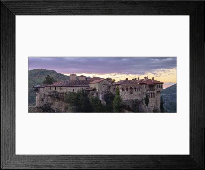 Framed Print : Panoramic on Varlaam Monastery at sunrise, Meteora, UNESCO World Heritage Site, Thessaly Framed Print : Panoramic on Varlaam Monastery at sunrise, Meteora, UNESCO World Heritage Site, Thessaly