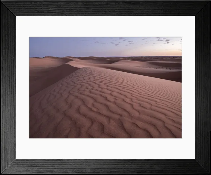 Framed Print : Blue hour on the Sahara Desert sand dune patterns, Erg Chebbi, Merzouga, Morocco Framed Print : Blue hour on the Sahara Desert sand dune patterns, Erg Chebbi, Merzouga, Morocco