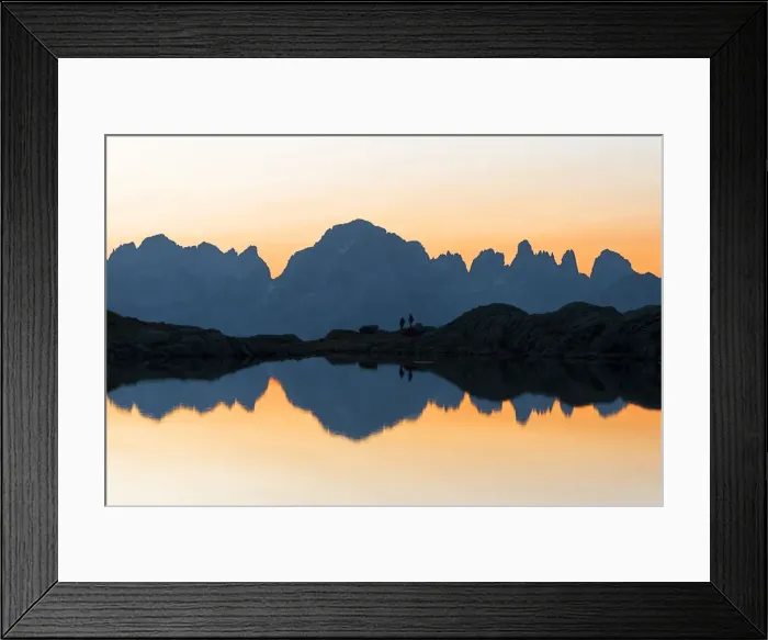 Framed Print : Brenta Dolomites mountains reflected in pristine water of Lago Nero di Cornisello Framed Print : Brenta Dolomites mountains reflected in pristine water of Lago Nero di Cornisello