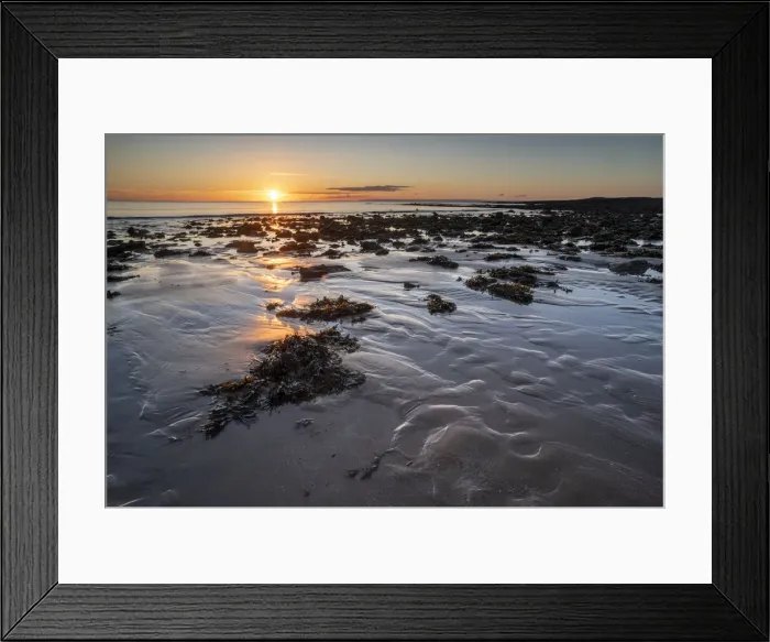 Framed Print : Pools and rocks at low tide, sunrise, Port Eynon Bay, Gower Peninsula, Swansea, Wales Framed Print : Pools and rocks at low tide, sunrise, Port Eynon Bay, Gower Peninsula, Swansea, Wales
