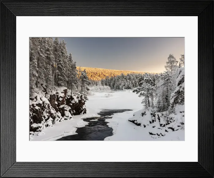 Framed Print : Patoniva River and snow covered winter landscape, Oulanka National Park, Kuusamo, Finland Framed Print : Patoniva River and snow covered winter landscape, Oulanka National Park, Kuusamo, Finland
