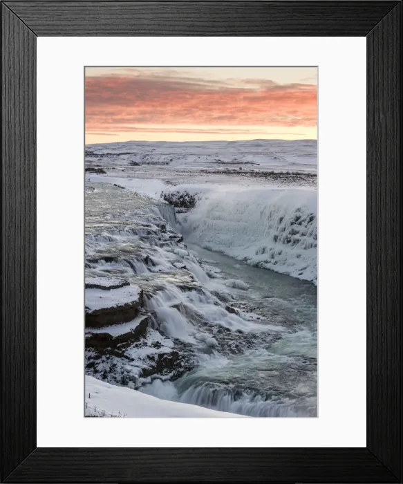 Framed Print : Gullfoss waterfall at dawn, Iceland, Polar Regions Framed Print : Gullfoss waterfall at dawn, Iceland, Polar Regions