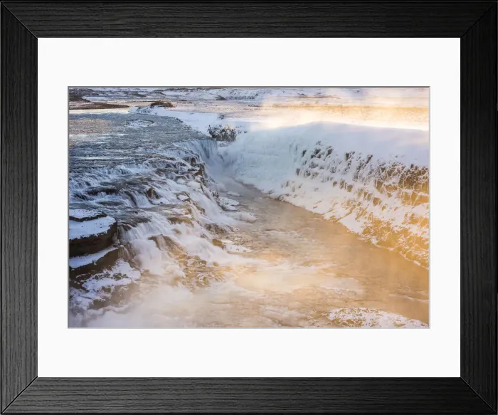 Framed Print : Gullfoss waterfall at dawn, Iceland, Polar Regions Framed Print : Gullfoss waterfall at dawn, Iceland, Polar Regions