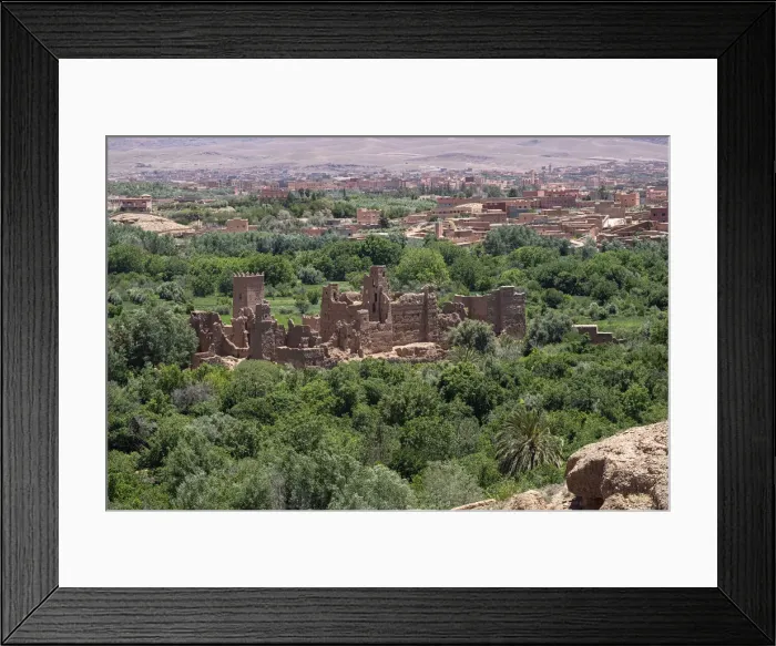 Framed Print : Ruins of an old palace in the middle of a palm oasis, Morocco, North Africa, Africa