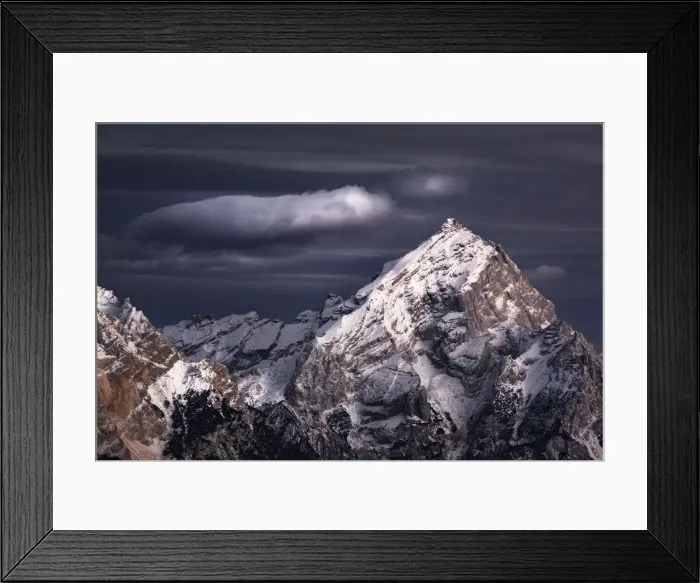 Framed Print : Antelao mountains with snow and a lonely cloud, Dolomites, Trentino-Alto Adige, Italy Framed Print : Antelao mountains with snow and a lonely cloud, Dolomites, Trentino-Alto Adige, Italy