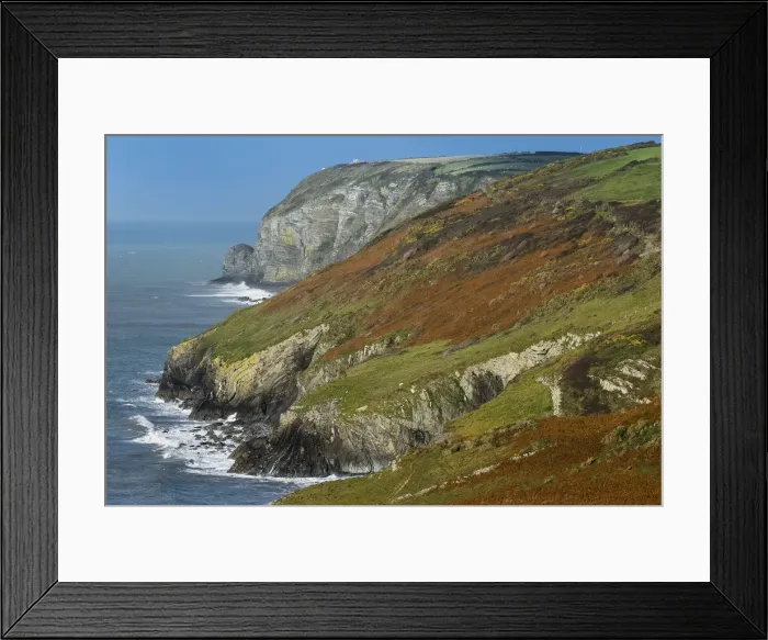 Framed Print : The folded Llandovery Series of Silurian rocks at Castell Bach and Bird Rock far beyond Framed Print : The folded Llandovery Series of Silurian rocks at Castell Bach and Bird Rock far beyond
