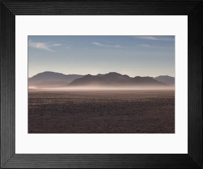 Framed Print : Misty sunrise in the rocky desert, Namibia, Africa Framed Print : Misty sunrise in the rocky desert, Namibia, Africa