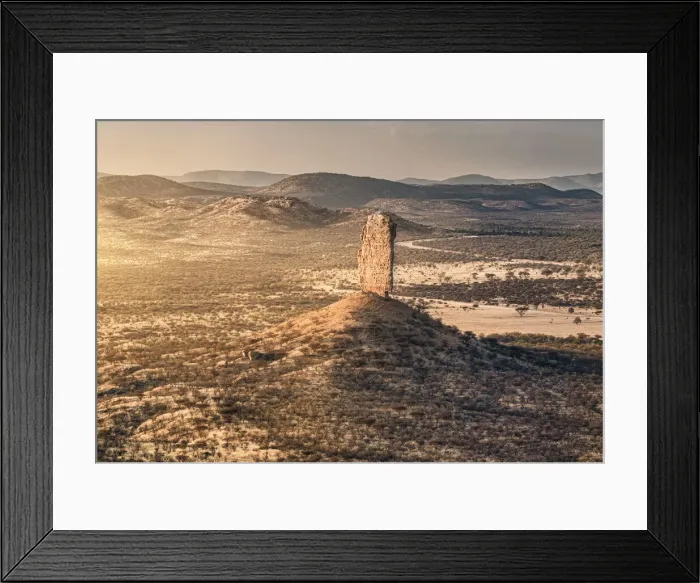Framed Print : Vingerklip rock formation at sunset, Namibia, Africa Framed Print : Vingerklip rock formation at sunset, Namibia, Africa