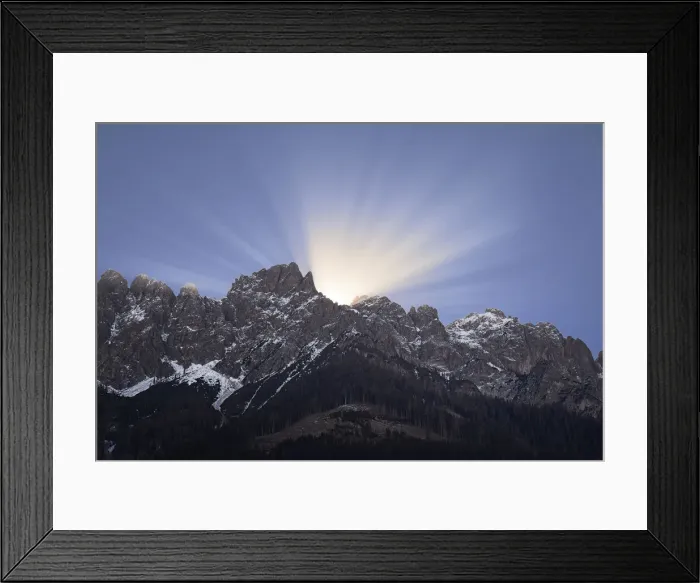 Framed Print : Sunrise behind Dolomites, Trentino-Alto Adige, Italy, Europe Framed Print : Sunrise behind Dolomites, Trentino-Alto Adige, Italy, Europe