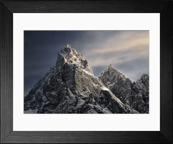 Framed Print : Dolomite mountain with snow at sunset, Trentino-Alto Adige, Italy, Europe Framed Print : Dolomite mountain with snow at sunset, Trentino-Alto Adige, Italy, Europe