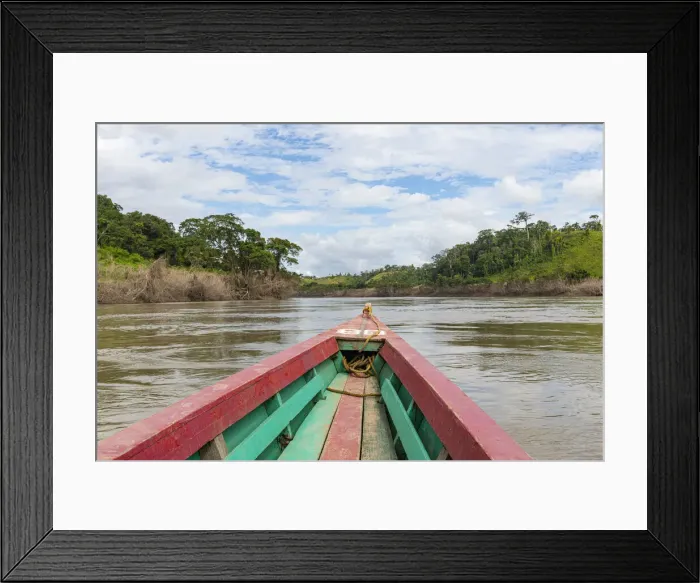 Framed Print : Boat on the Usumacinta River, Chiapas, Mexico, North America