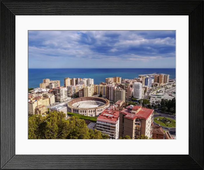 Framed Print : Cityscape with the Malagueta Bullring Stadium, Malaga, Andalusia, Spain, Europe Framed Print : Cityscape with the Malagueta Bullring Stadium, Malaga, Andalusia, Spain, Europe
