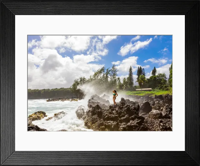 Framed Print : Woman enjoying the oceanside on Maui, Hawaii, United States of America, North America Framed Print : Woman enjoying the oceanside on Maui, Hawaii, United States of America, North America