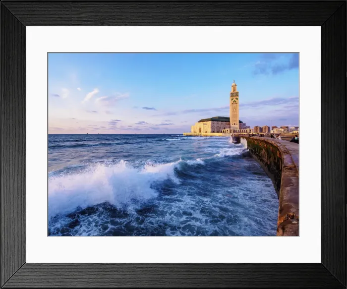 Framed Print : The Hassan II Mosque at sunset, Casablanca, Casablanca-Settat Region, Morocco Framed Print : The Hassan II Mosque at sunset, Casablanca, Casablanca-Settat Region, Morocco