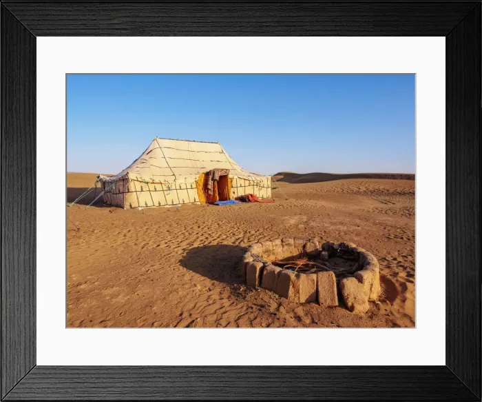 Framed Print : Berber Oasis Camp in Zagora Desert, sunrise, Draa-Tafilalet Region, Morocco, North Africa Framed Print : Berber Oasis Camp in Zagora Desert, sunrise, Draa-Tafilalet Region, Morocco, North Africa