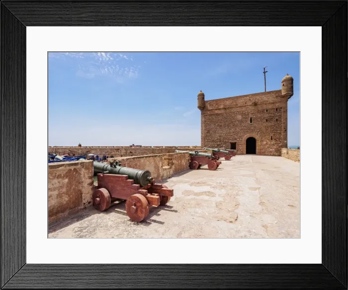 Framed Print : Cannons at the city walls and Citadel by the Scala Harbour, Essaouira Framed Print : Cannons at the city walls and Citadel by the Scala Harbour, Essaouira