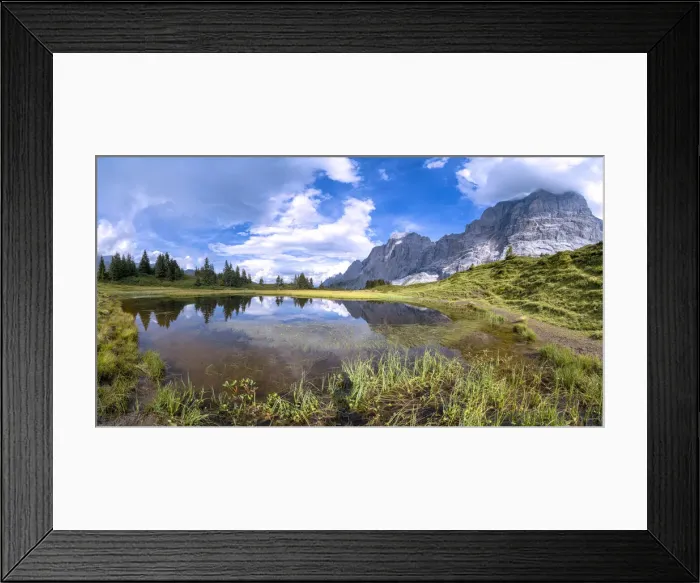 Framed Print : Panoramic of Grosse Scheidegg Pass and Wellhorn mountain in summer, Grindelwald Framed Print : Panoramic of Grosse Scheidegg Pass and Wellhorn mountain in summer, Grindelwald